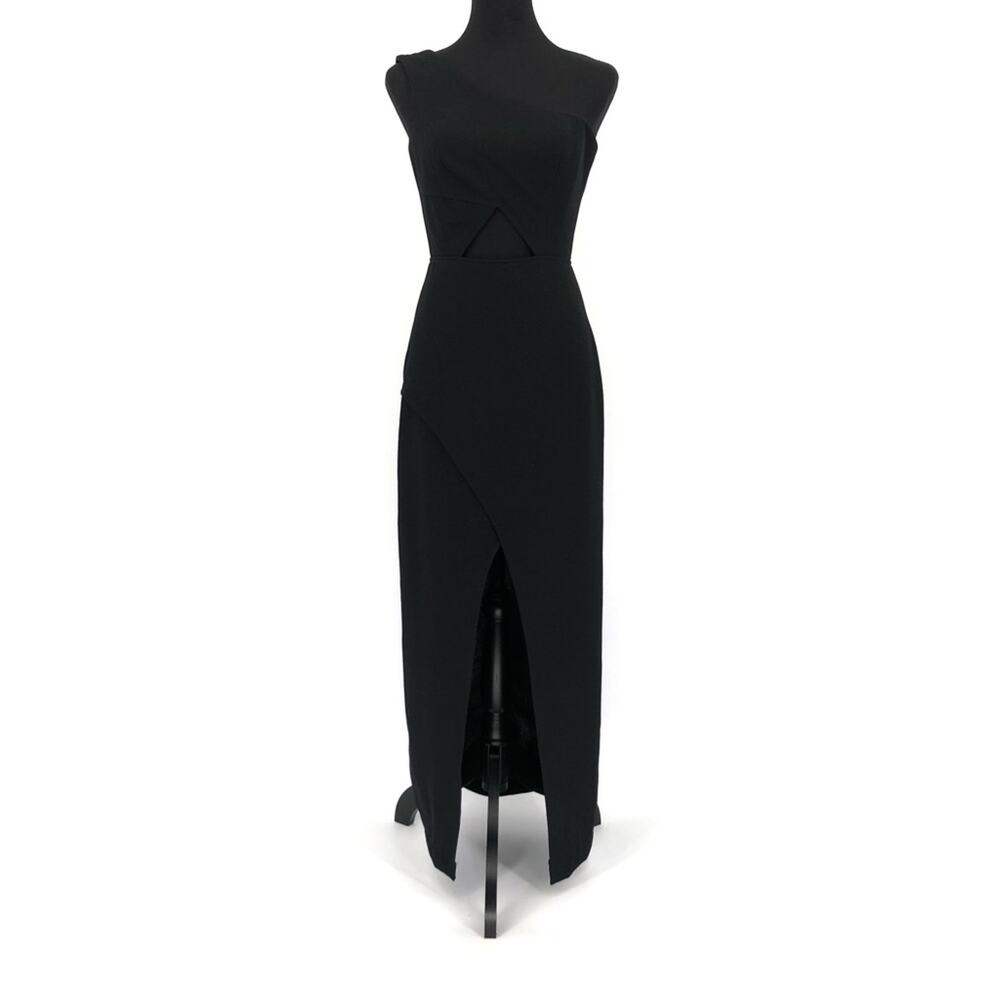 BCBGMAXAZRIA Kauri One Shoulder Cutout Gown Black 2